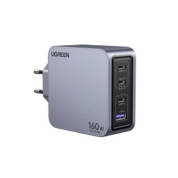 Incarcator retea Ugreen Nexode Pro 160W, GaN Mini, 3x USB-C, 1x USB-A, cu cablu USB-C inclus, Gri