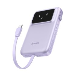 Baterie externa UGREEN Uno 10.000 mAh, 30W, cablu USB-C incorporat, Violet