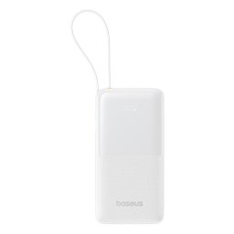 Baterie externa Baseus Bipow 2 20000 mAh, Digital Display, cu cablu USB-C incorporat, 20W, Alb
