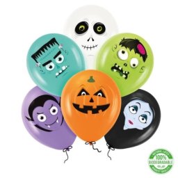 Set 6 baloane latex Halloween 30 cm