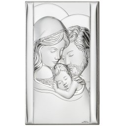 Icoana Sfanta Familie Argint 15x26 cm