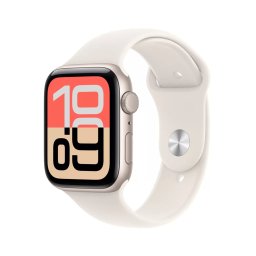 Smartwatch Apple Watch SE 3 GPS + Cellular (2025), 40mm, Carcasa Starlight Aluminium, Bratara Starlight Sport Band - S/M