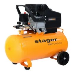 Compresor aer Stager Air 20D50, 50L, 8bar, 200L/min, monofazat, angrenare directa