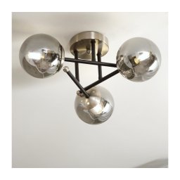 Brilagi - Lustră aplicată MALIVA 3xE14/15W/230V crom mat/sticlă fumurie