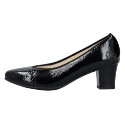 Pantofi dama, Rieker, 44650-02-Negru, elegant, piele ecologica, cu toc, negru (Marime: 38)