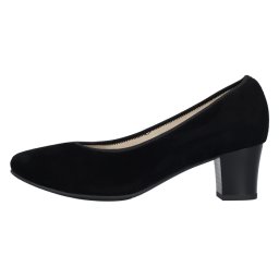 Pantofi dama, Rieker, 44650-03-Negru, casual, piele intoarsa, cu toc, negru (Marime: 37)