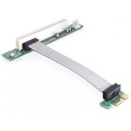 Riser card PCI Express x1 la PCI 32Bit 5V cablu 13 cm insertie stanga, Delock 41857