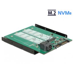 Adaptor SATA 22 pini / SFF-8643 NVMe la 1 x M.2 NGFF Key M + 1 x M.2 NGFF Key B + kit 3.5", Delock 62704