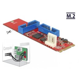 Adaptor M.2 Key B+M la 2 x USB 3.0 Pin Header, Delock 62843