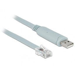 Cablu USB la Serial RS-232 RJ45 (pentru router Cisco) T-T 5m Gri, Delock 63308