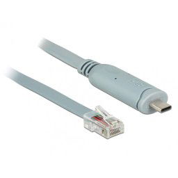 Cablu USB-C la Serial RS-232 RJ45 (pentru router CISCO) T-T 5m Gri, Delock 89892