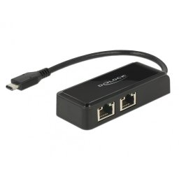 Placa de retea USB-C 3.1 Gen 1 la 2 x Gigabit LAN, Delock 63927
