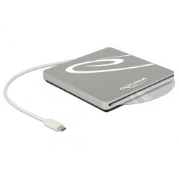 Enclosure extern pentru dispozitive 5.25" Slot-in Slim SATA 9.5 / 12.7 mm la USB-C Silver, Delock 42605