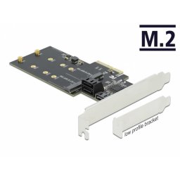 PCI Express cu 3 x SATA III + 2 x M.2 Key B, Delock 90499