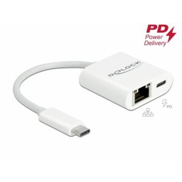 Adaptor USB 3.2 Gen 1-C la Gigabit cu alimentare PD 60W, Delock 65402