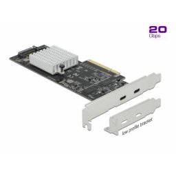PCI Express cu 2 porturi externe SuperSpeed USB 20 Gbps (USB 3.2 Gen 2x2)-C Dual Channel LPFF, Delock 89011