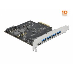 PCI Express x4 cu 1 x USB 3.2 Type-C + 4 x USB-A, Delock 89026