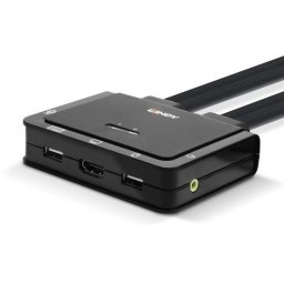 Switch KVM 2 porturi HDMI 4K60Hz, USB Type C, USB 2.0 & Audio, Lindy L42347