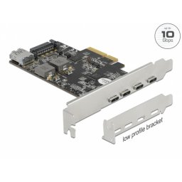 PCI Express cu 4 x USB 3.2 Gen 2-C + 1 x USB-A LPFF, Delock 90059