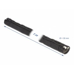 Organizator cabluri cu fermoar rezistent la caldura 1m x 30mm Negru, Delock 20848