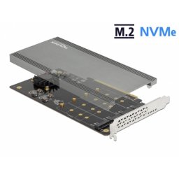 PCI Express cu 4 x slot NVMe M.2 interne cu radiator si ventilator - Bifurcare, Delock 90050