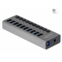 HUB cu 10 porturi USB 3.0 + Switch On/Off, Delock 63670