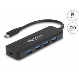 HUB USB 3.2 Gen1 type C la 4 x USB-A + PD 85W, Delock 64170