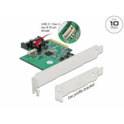 PCI Express cu 1 port intern USB 3.2 Gen2 key B 20 pini, Delock 90068