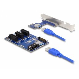 Riser card PCI Express la 3 x PCIe cablu USB 50cm, Delock 41442