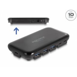 HUB USB 3.2 Gen 2 la 4 x USB-A + 3 x USB type C, Delock 64209