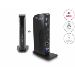 Docking station Dual DisplayPort 4K / USB 3.2 / LAN / Audio (Displaylink), Delock 87728