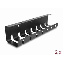 Set 2 buc organizator cabluri sub masa negru, Delock 88031