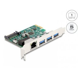 PCI Express la 3 x USB-A 3.1 + 1 x Gigabit LAN, Delock 90105