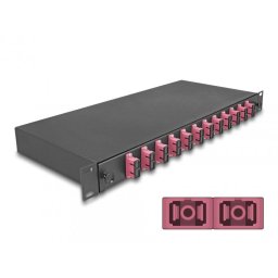 Splice Box fibra optica 19"/1U cu 12 x SC Duplex OM4, Delock 67008