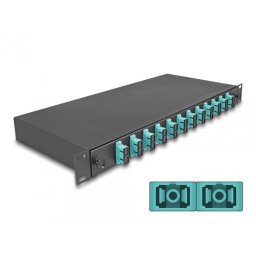 Splice Box fibra optica 19"/1U cu 12 x SC Duplex OM3, Delock 67007