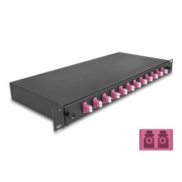 Splice Box fibra optica 19"/1U cu 12 x LC Duplex OM4, Delock 67005