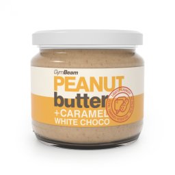 GymBeam Unt de arahide cu ciocolată albă și caramel 8 x 340 g