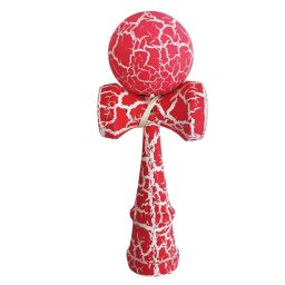 Kendama Cracked 18 cm, din lemn, rosu