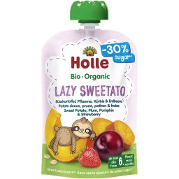 Piure din cartof dulce, prune, dovleac si capsuni, pentru copii, +6 luni, fara gluten bio 100g