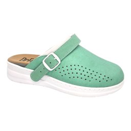 Saboti piele naturala Dr.Feet 5046 verde - talonet detasabil