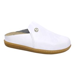 Saboti piele Dr.Feet 19000 alb - talonet detasabil