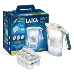 Set ulcior filtrant apa Laica Tosca, cu afisaj mecanic, 1 + 3 inserturi filtrante gratuite