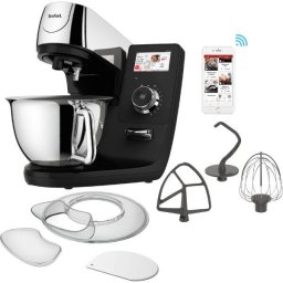 Robot de bucatarie Tefal i-Coach Touch QB950D38, ecran tactil, 21 programe automate, 10 trepte viteza, 1200 W, 5,5 L, negru