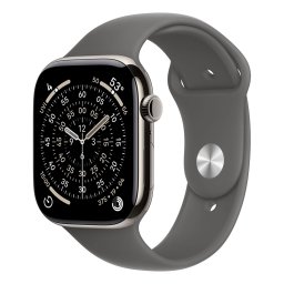 Apple Watch S11 Cellular 46mm Natural Titanium Case with Stone Grey Sport Band - M/L