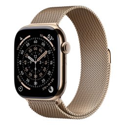 Apple Watch S11 Cellular 46mm Gold Titanium Case with Gold Milanese Loop - M/L