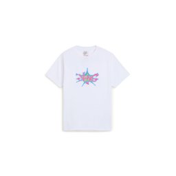 VANS Tricou 'Machinlma' azur / galben muștar / roz / alb