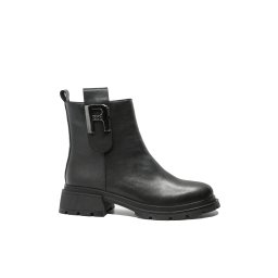 Ghete damă Anna Viotti comode, negre, din piele naturală GOR2576-38 EU