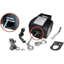Troliu electric 12 V 907 kg cu telecomandă cu cablu şi wireless