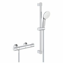 Baterie dus cu termostat Grohe Grohtherm 800 cu set dus Tempesta 100 crom lucios