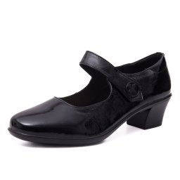 Pantofi dama din piele naturala lacuita, Karisma X4X440014B 01-L, negru